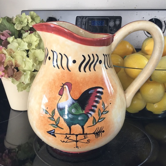 Country Kitchen Ceramic Rooster Pitcher / Milk Jug - Picture 3 of 11